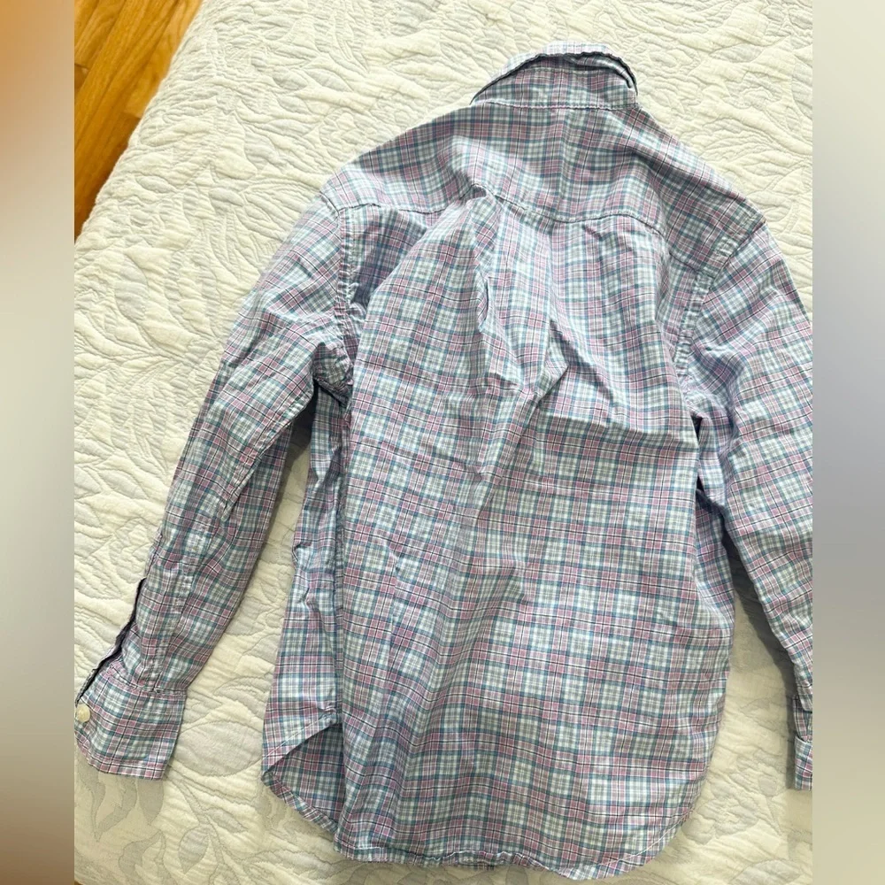 Ralph Lauren 3T button down shirt formal plaid blue